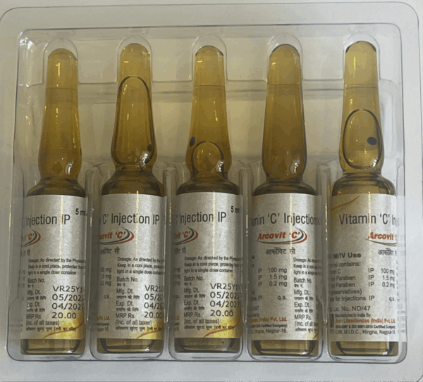 Vitamin C Injection 500mg 5ml | IM / IV Use - Image 3